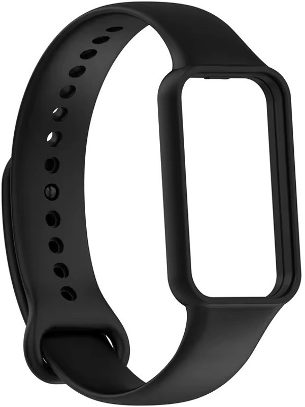 valente soft silicone watch bands Compatible with Amazfit Band 7 Smart Band Strap(Black)