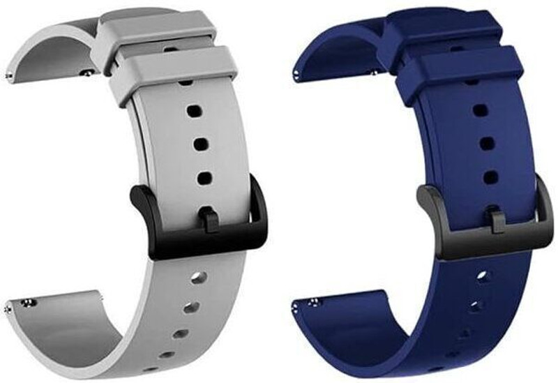 Cheetah 22MM Pack of 2 Smart Watch Belt with Black Buckle for Noise ColorFit Pro,3/4/max,Amazfit GTR 3 Pro Smart Watch Strap(Black, Grey)