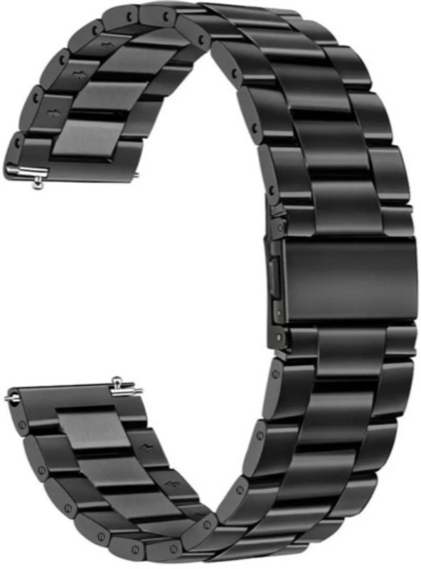 Colorcase Stainless Steel Strap Compatible with Noise NoiseFit Halo Plus Elite Smart Watch Smart Watch Strap(Black)