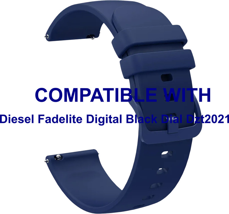 ACM WSM24L22BL4033 Watch Strap Silicone Color Hook Belt 22mm for |Diesel Fadelite Digital Black Dial Dzt2021 Blue Smart Band Strap(Blue)