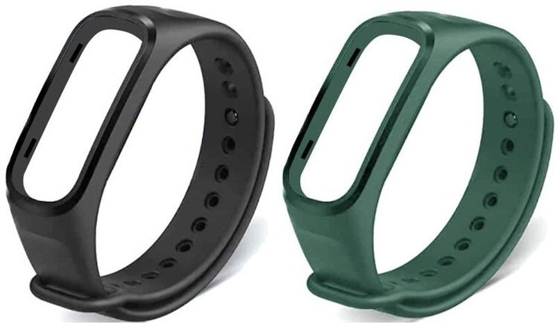 techmount Adjustable Silicone Colorful Oppo Oneplus Band Straps Combo Pack of 4 Compatible with Oneplus Smart Band & Oppo Smart Band Strap(Black, Blue, Grey, Green)