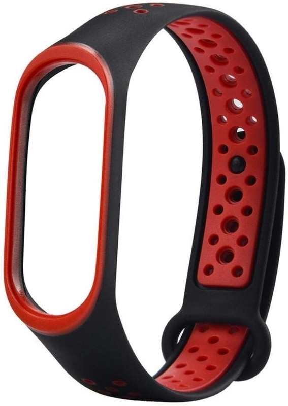 J'TTON Breathable Sports Silicone Strap for Mi Band 4, Mi Band 3 (Red) Smart Band Strap(Red)
