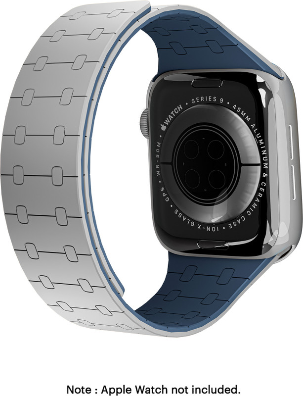 DailyObjects Black Lightweight Velour Snap On Smartwatch Wrist Band/Straps | Compatible With Apple Watchbands (42/44/45/49mm) | High Strength Silicone With Water Resistant Material | Magnetic Closure | Adjustable Strap For Apple Ultra iWatch Series SE 9 8 7 6 5 4 3 2 1 Smart Watch Strap(Black)