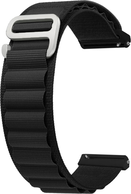 ACM Watch Strap Nylon Hook 20mm for ||Prowatch X Smartwatch Belt 3849110 mm Fabric Watch Strap(Black)