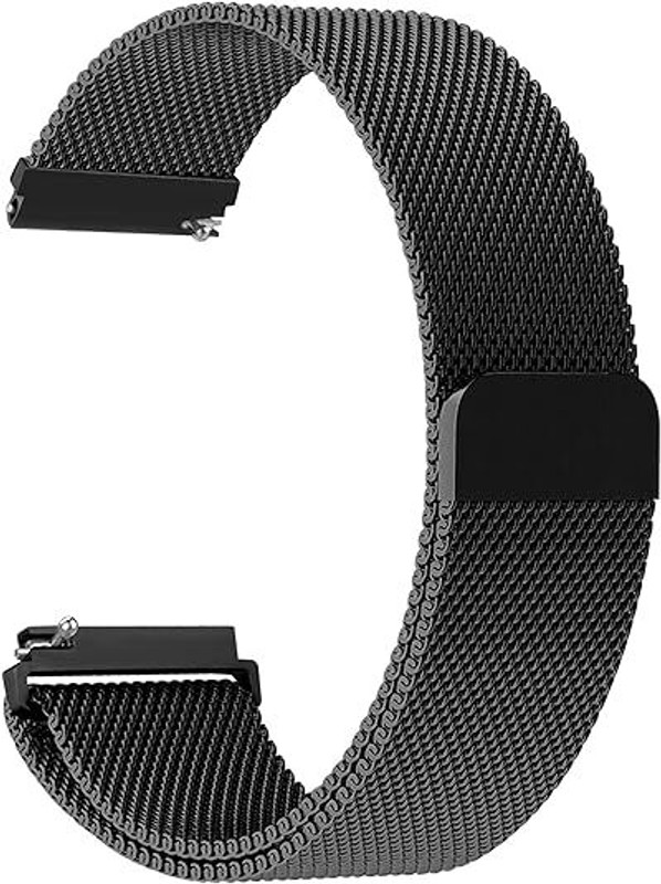 LNKART 20mm Quick Release Watch Band Metal Strap for Samsung Galaxy Watch 7 6 5 4 3 FE 40mm 41mm 42mm 44mm 45mm 46mm Magnetic Mesh Watch Band for Amazfit Bip U Pro/GTS for Galaxy Watch Active/2 40mm 44mm Smart Watch Strap(Black)