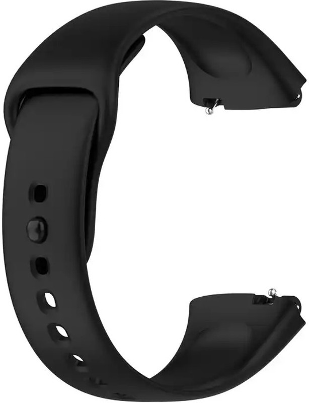 valente Soft Silicone Watch Straps for Redmi Watch 3 Active Smart Band Strap(Black)