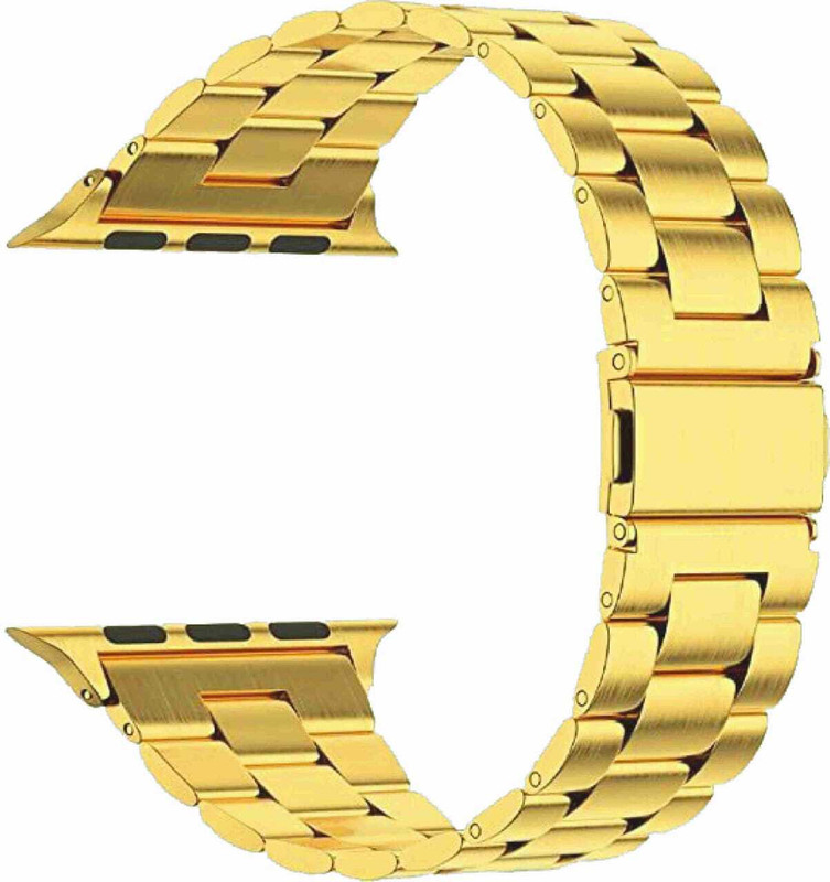 Viraan Stainless Steel Metal Bracelet Band for iWatch 42/44/45MM Series7/6/SE/5/4/3/2/1 Smart Watch Strap(Gold)