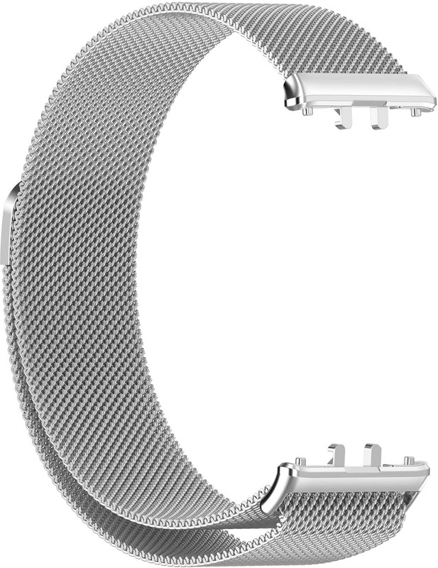 valente Elegant Stainless Steel Mesh Watch Straps for Samsung Galaxy Fit 3 - Adjustable Magnetic Clasp Smart Watch Strap(Silver)
