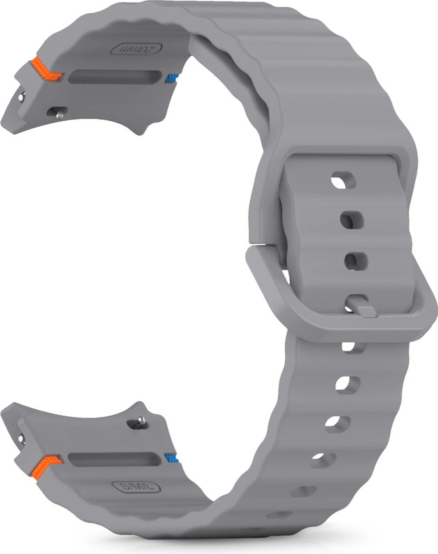 NECESORIES Soft Silicone Zero Gap Band 20mm/40mm/44mm Strap Compatible for Samsung Galaxy Watch 7/6/5/4 & Watch Classic Smart Watch Strap(Grey)