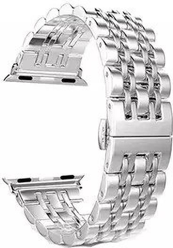KHR Watch Strap For Aple Watch 45mm 44mm 42mm SE, i-Watch Series 7/6/5/4/3/2/1 Smart Watch Strap(Silver, Silver)