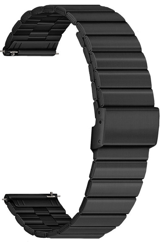 ACM Watch Strap Adjustable Steel for Pebble Ultra Life Smartwatch Belt Black 3709129 mm Stainless Steel Watch Strap(Black)