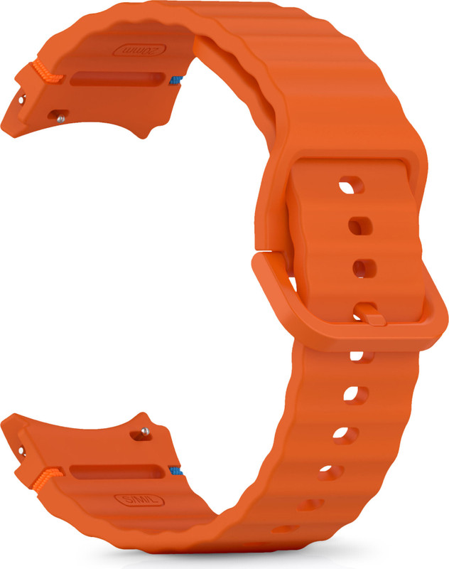 NECESORIES Soft Silicone Zero Gap Band 20mm/40mm/44mm Strap Compatible for Samsung Galaxy Watch 7/6/5/4 & Watch Classic Smart Watch Strap(Orange)