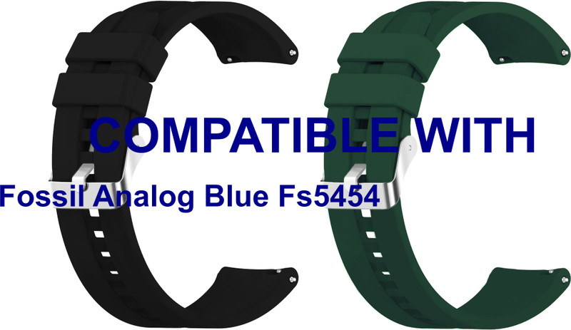 ACM WSM2P22PUYL4030 Pack of 2 Watch Strap Silicone Belt 22mm for Fossil Analog Blue Fs5454 (Burgundy Purple/Yellow) Smart Band Strap(Mullti Color)
