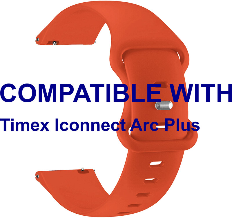 ACM WSM13A20OR5113 Watch Strap Clip Belt 20mm for Timex Iconnect Arc Plus Smartwatch Orange Smart Watch Strap(Orange)