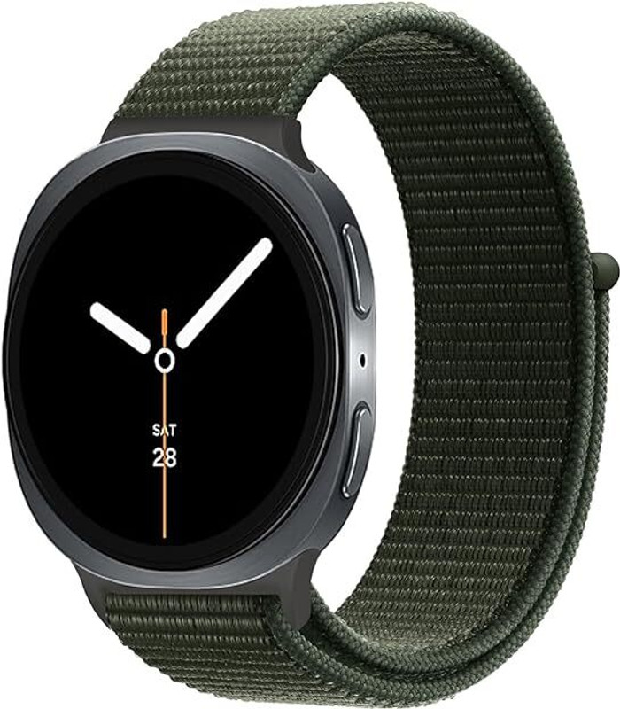 LNKART Nylon Loop Bands for Galaxy Watch 8 Band 40mm 44mm/8 Classic 46 mm Men/Women,Soft Fabric Sport Strap for Galaxy Watch 8 Classic Band 46mm/8 44 mm 40 mm Wristband Correa Reloj (2025) Smart Watch Strap(Orange)