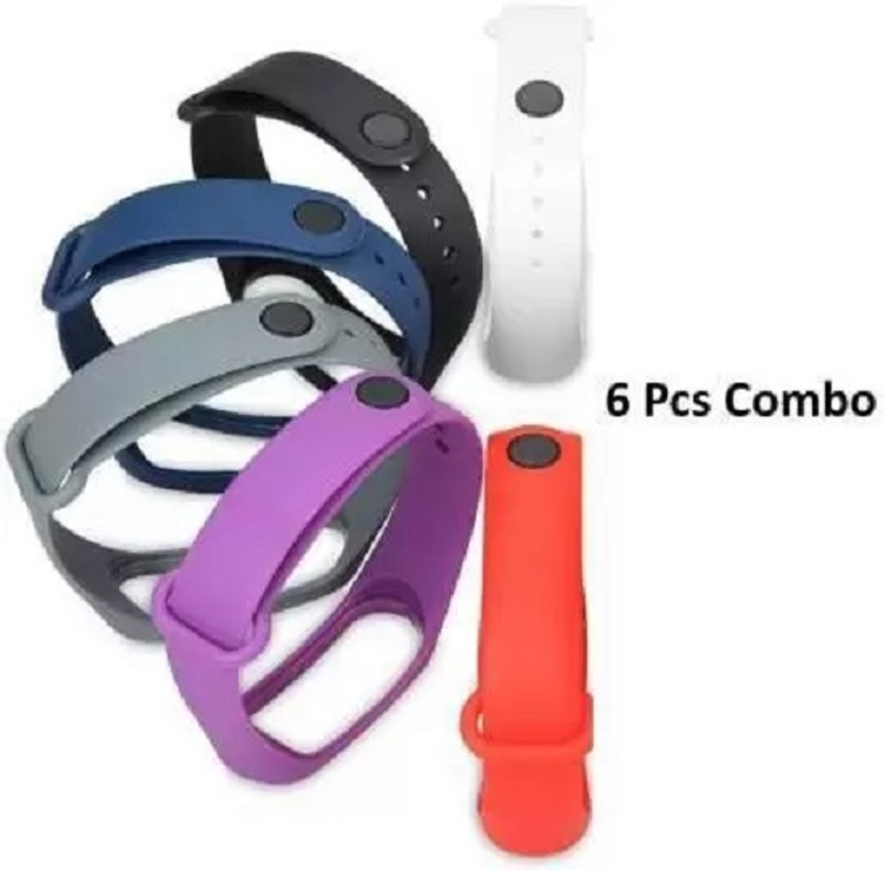 AUDICE COMBO OF 5PCS SOFT SILICON BAND STRAP FOR XIAOMI MI BAND 3 AND XIAOMI MI BAND 4 Smart Band Strap(Mullti Color)