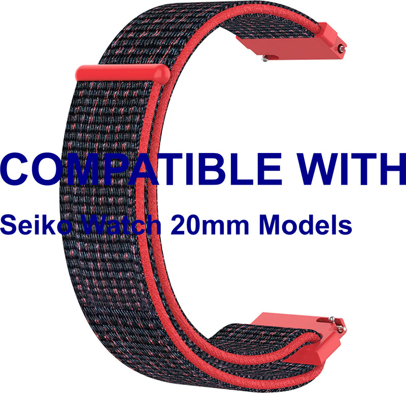 ACM WSM3V20OR4006 Watch Strap Nylon Loop Belt 20mm for Seiko Watch 20mm Models Orange Smart Band Strap(Orange)