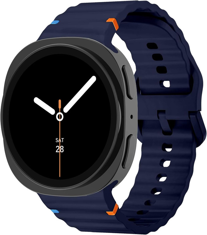 LNKART Sport Bands for Galaxy Watch 8 Band 40mm 44mm/Galaxy Watch 8 Classic Band 46mm,No Gap Soft Silicone Strap for Galaxy Watch 8 40 44/8 Classic 46 mm for Men Women Smart Watch Strap(Clear)