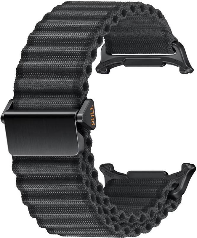 valente Durable Woven Nylon Trail Watch Bands for Galaxy Watch Ultra Smart Watch Strap(Black)