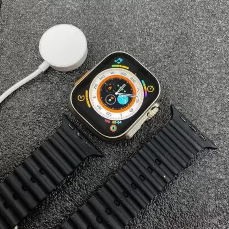 RLS 8 Ultra Smart Watch HD 1.99 Inch Display Smartwatch (Black Strap, Free Size) Smart Watch Strap(Black)