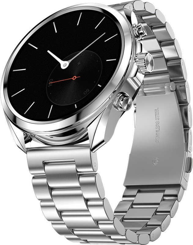 fire boltt Diamond Luxury Stainless Steel, 36.3mm (1.43) AMOLED Display & BT calling Smartwatch(Silver Strap, 1.43)