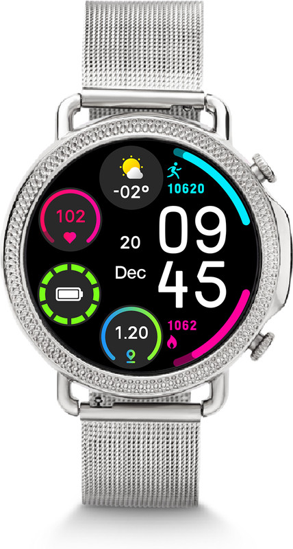 Lifelong Ornate Smartwatch For Women with HD Display|Body Temprature |24x7 Heart Rate Smartwatch(Silver Strap, Free)