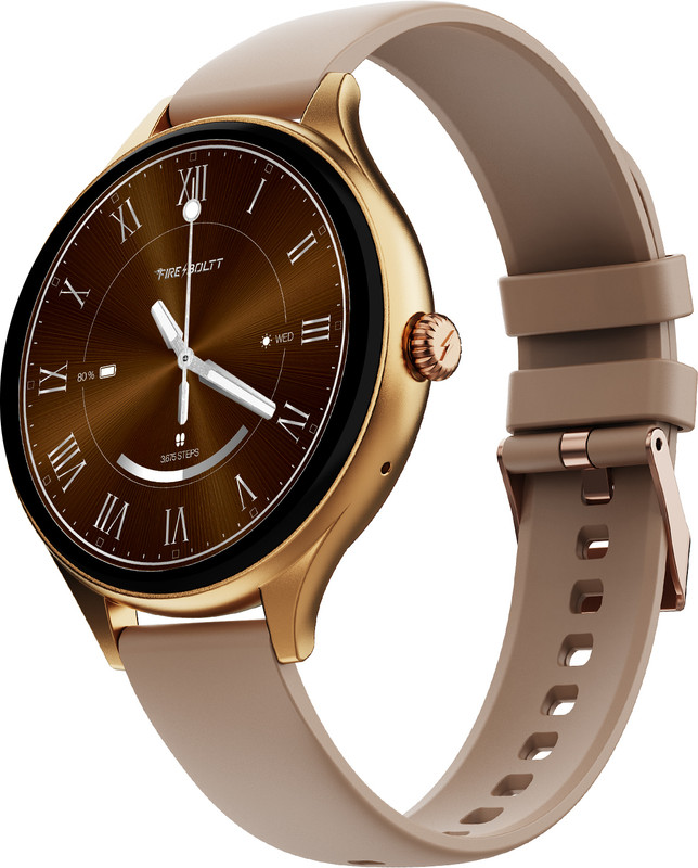 Fire-Boltt Hurricane Air 1.26 Round Display Rotating Crown Metal Body Wireless Charging Smartwatch(Silver Strap, Free Size)