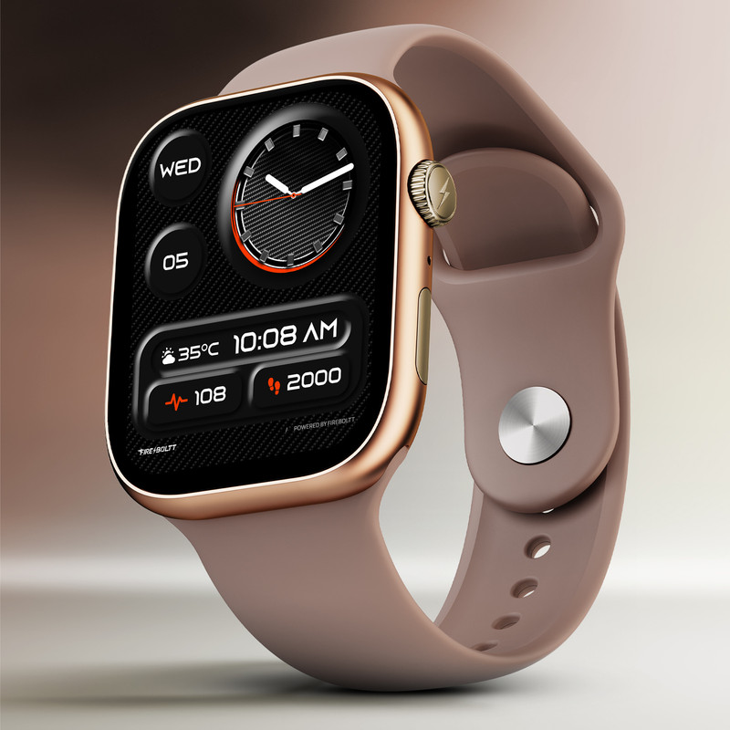 Fire-Boltt Rise X 1.96 Always On Display, Wireless Charging, Rotating Crown, Bluetooth Call Smartwatch(Pink Strap, Free Size)