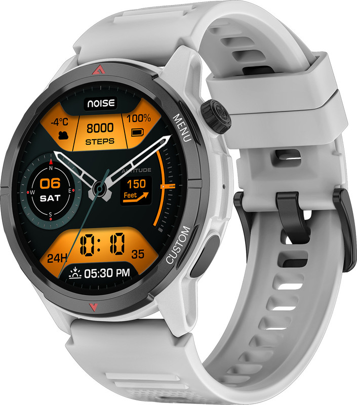 Noise Endeavour 2,1.46 AMOLED, Built-in GPS, ABC Sensors,Noise AI, Strava Integration Smartwatch(Silver Grey Strap, Regular)