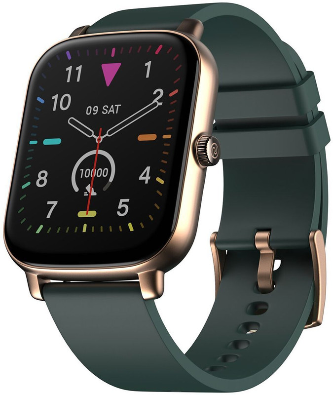 Noise Icon Buzz 1.69" Display with Bluetooth Calling, Built-In Games, Voice Assistant Smartwatch(Olive Gold Strap, Regular)