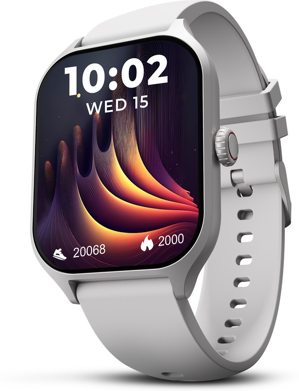 beatXP Marv Raze 1.96" Display Bluetooth Calling, Smart AI Voice Assistant Smartwatch(Ice Silver Strap, Free Size)