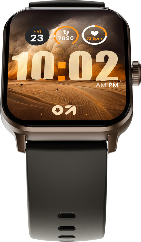GOBOULT Drift+ 1.85'' HD Display ,BT Calling, 500 Nits Brightness, IP67 Smartwatch(Black Coffee Strap, Free Size)