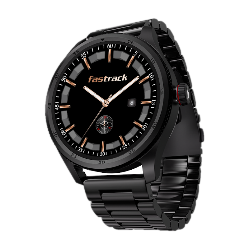 Fastrack Magnus FX1 |35mm UltraVU Display |Working Crown|BT Calling|IP68| Inbuilt Games Smartwatch(Black Strap, Free Size)