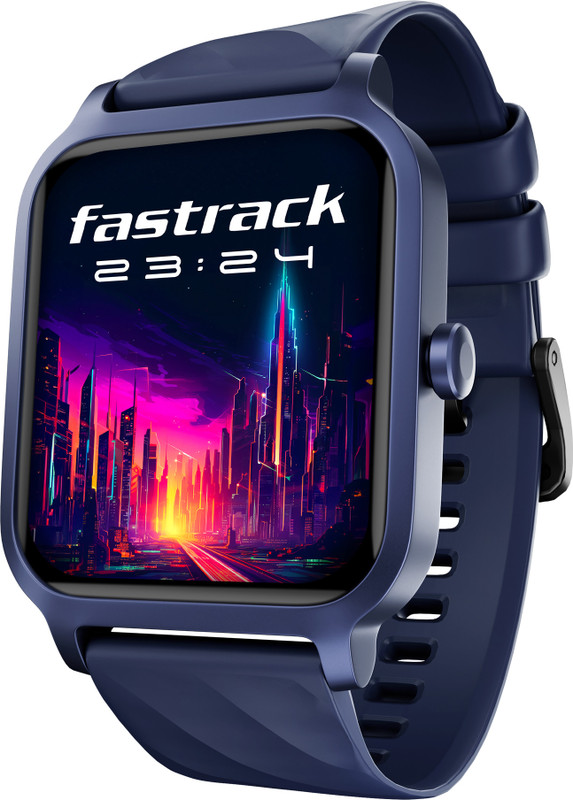 Fastrack Revoltt FS1-1.85''|Advanced Blazing Fast UI|Working Crown|AIVoice Assistant|IP68 Smartwatch(Blue Strap, Free Size)
