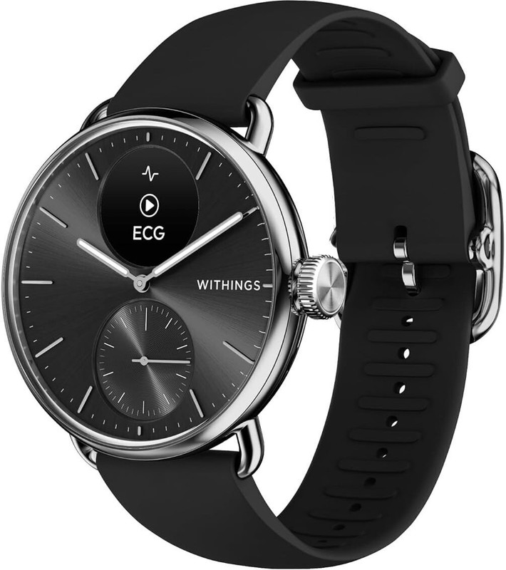Withings ScanWatch 2 With Scan Monitor Heart Health Hybrid Activity Tracking Smartwatch(Black Strap, 38mm)
