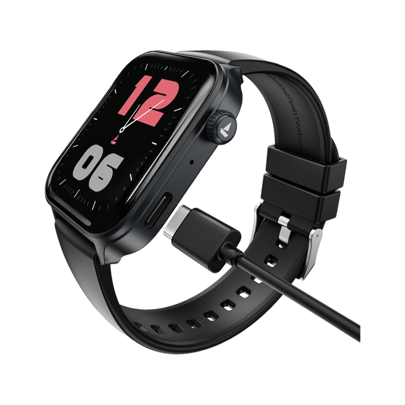 boAt Storm Call 4 Smartwatch, Type-C Charge, HD Display,Functional Crown, BT Calling Smartwatch(Active Black Strap, Free Size)