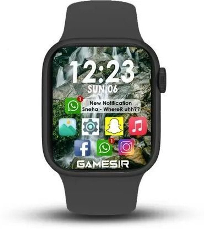 GameSir T55 Blk Bluetooth Calling Touch Watch with IP67 Waterproof Music Play Smartwatch(Metallic Black Strap, 1.65 Inch Sunlight Proof Display)