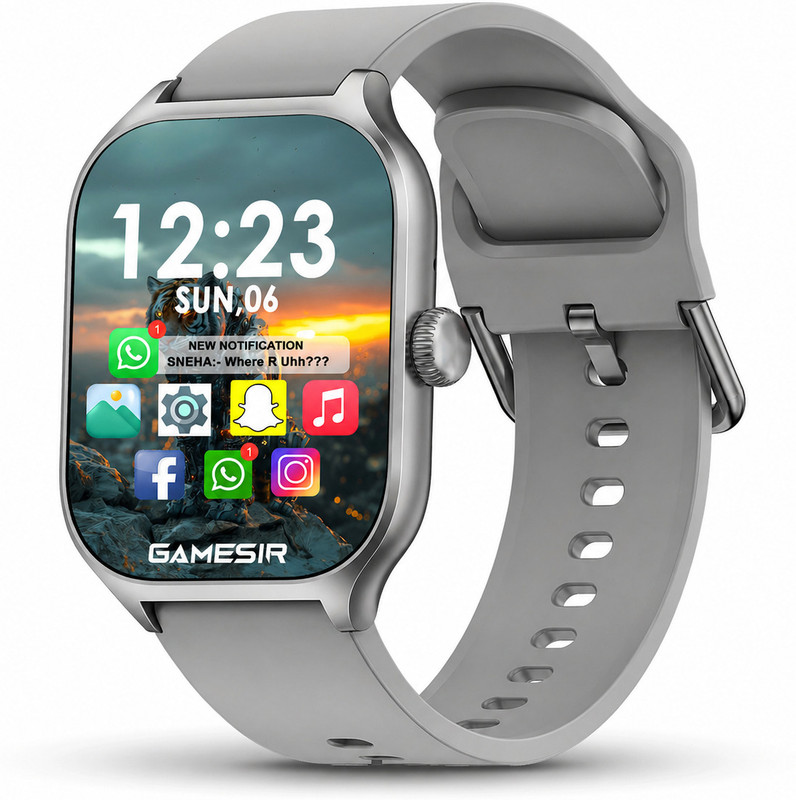 GameSir H9 Grey Smartwatch with Bluetooth, Fitness & Heart Rate Tracking Smartwatch(Grey-1 Strap, Free Size)