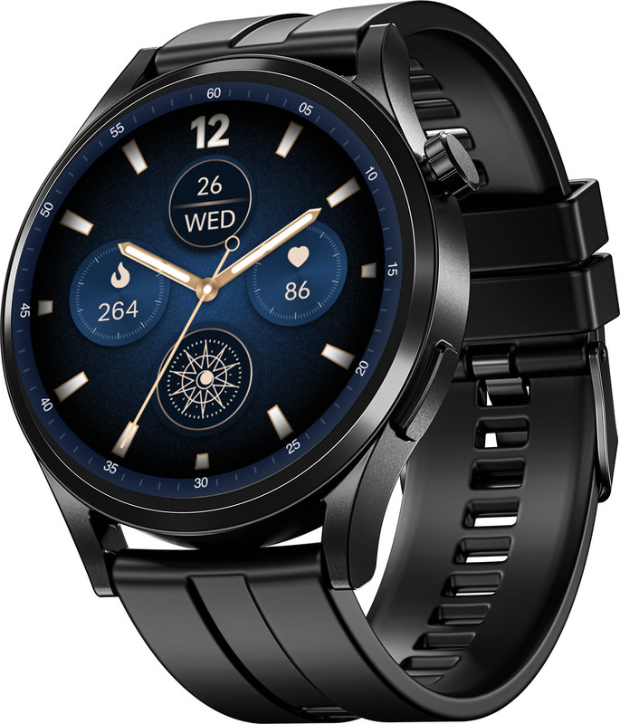 boAt Chrome Horizon, 1.51"(3.83cm) Metal body, AMOLED Display, Video Watch Faces Smartwatch(Midnight Black Strap, Free Size)