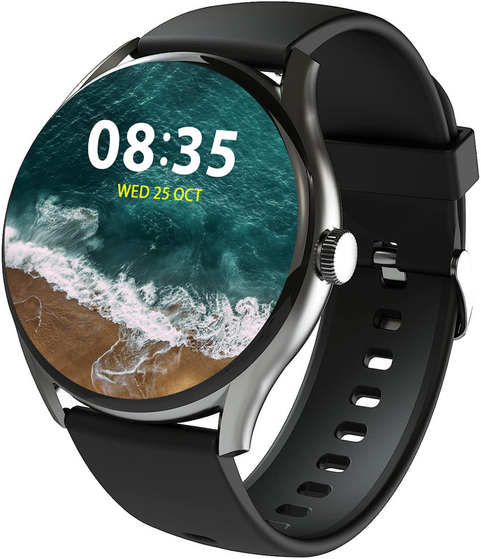 beatXP Vega with 1.43Round AMOLED & 1000 Nits BrightDisplay, BT Calling, IP68 Smartwatch(Electric Black Strap, 1.43)