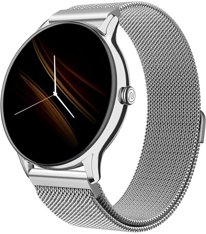 Noise Crew Go with 1.39" Display, BT Calling with Metal Strap and 7 Days Battery Life Smartwatch(Black Link Strap, Regular)