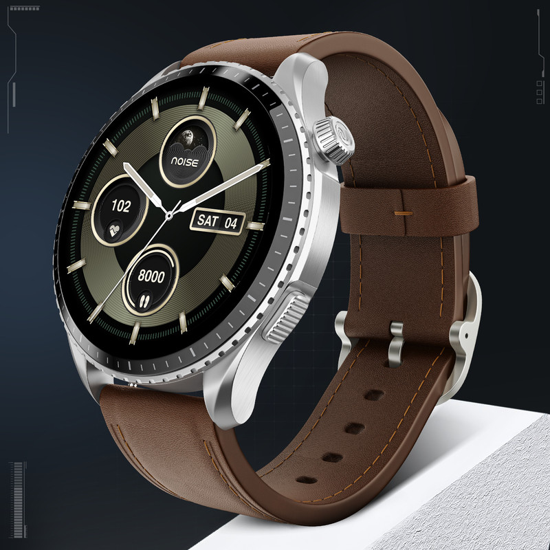 Noise Origin 1.46" AMOLED Display with All New Nebula UI,EN1 Processor & Fast Charging Smartwatch(Classic Brown Strap, Regular)