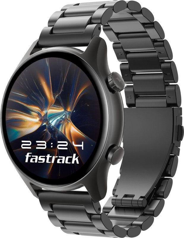 Fastrack Revoltt FR2Pro-1.43''|Premium Fashion|Metal Design|AMOLED|AOD|AI Voice Assistant Smartwatch(Gun Strap, Free Size)