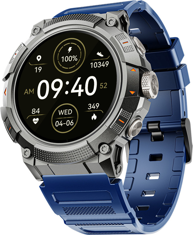 boAt Lunar Atlas,GPS Tracking,1.39" Display,Rugged Body,Functional Crown Smartwatch(Phantom Blue Strap, Free Size)