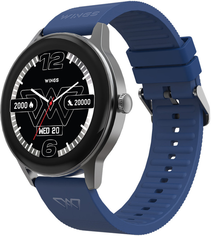 Wings Platinum 1.39″ HD IPS Smartwatch – 110+ Workout Modes, 200+ Watchfaces, Blue Strap