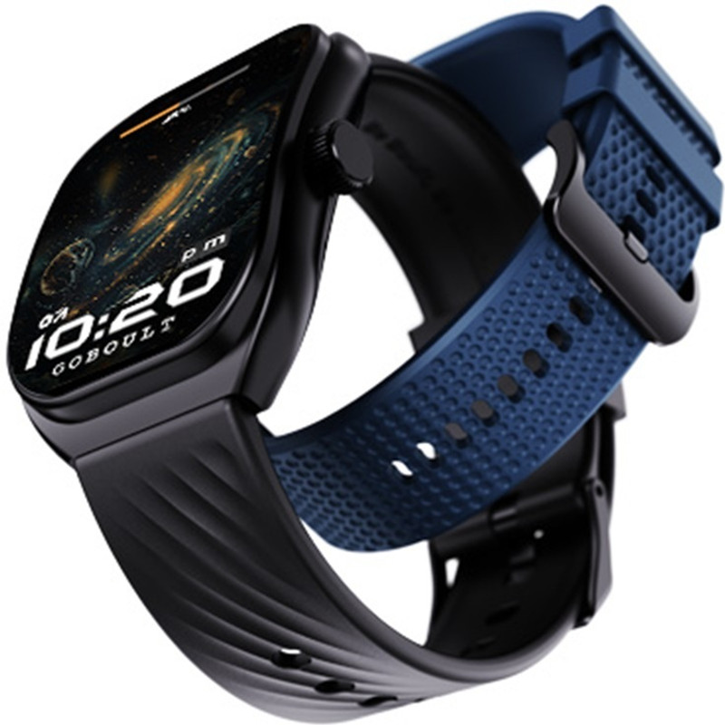 GOBOULT Trail 2.01'' 3D Curved HD Display, Working Crown, Health Monitor, IP68 Smartwatch(Jade Green Strap, Free Size)