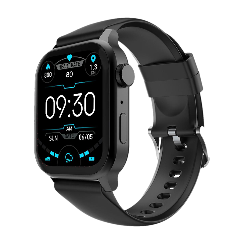 Fire-Boltt Rise Bluetooth Calling 47mm (1.85) & Rotating Crown, 123 Sports Smartwatch(Black Strap, Free Size)