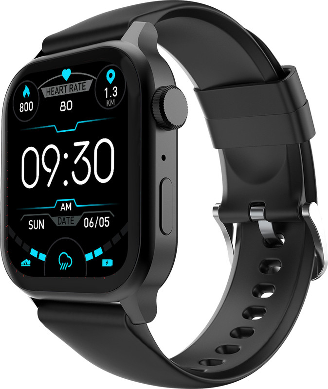 Fire-Boltt Rise�BT Calling, 1.85", Voice Assistance & 123 Sports Single BT Connection Smartwatch(Black Strap, Free Size)