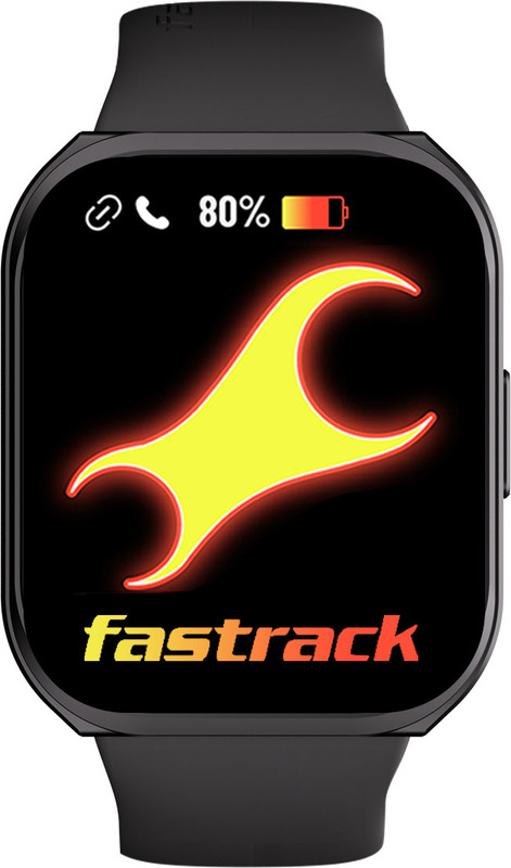 Fastrack Revoltt FS1+|2.01'' Biggest UltraVU Display|Industry Best 950 Nits|BT Calling Smartwatch(Black Strap, Free Size)