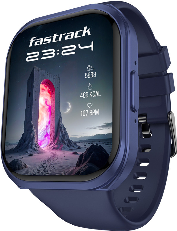 Fastrack Revoltt FS1+|2.01'' Biggest UltraVU Display|Industry Best 950 Nits|BT Calling Smartwatch(Black Strap, Free Size)